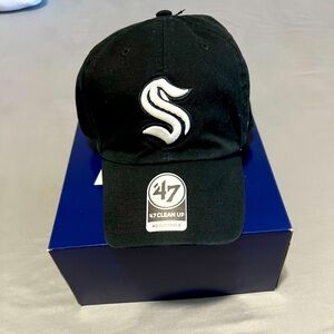 Black Seattle Kraken Adjustable Cap with Embroidered Logo